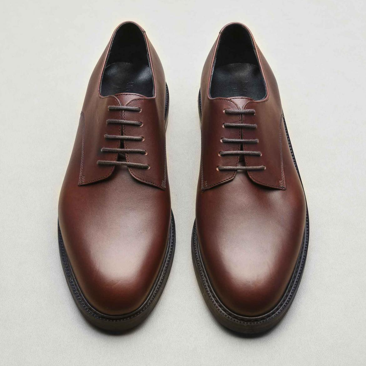 Derby Plain Toe Marron 2